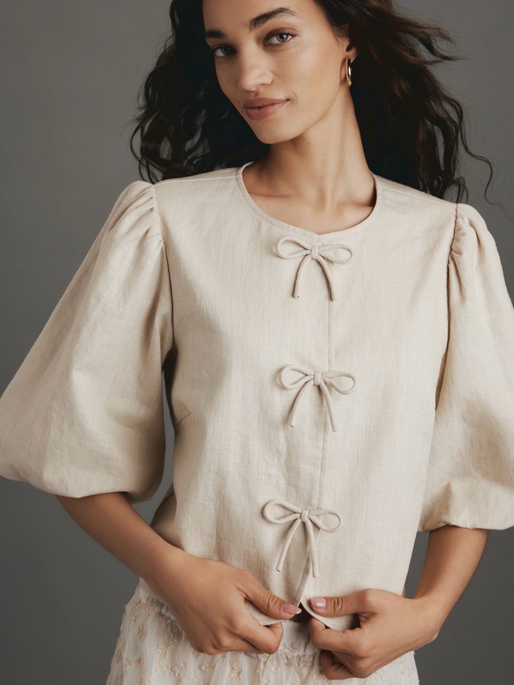 Dolan Left Coast Linen Blend Bow Blazer